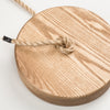 Handcrafted round wooden tree swing seat made in USA with durable natural rope knot, perfect for outdoor play and included in Toys, Books & Games and Children's Toys collections.