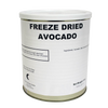 Canister of handcrafted freeze-dried avocado slices made in USA with long shelf life, ideal for emergency supplies, kitchen, food storage, and farm collections.