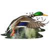 Intricately shaped jigsaw puzzle depicting a flying duck with vibrant green, blue, and brown feathers, designed to challenge puzzle enthusiasts in Toys, Books & Games collections.