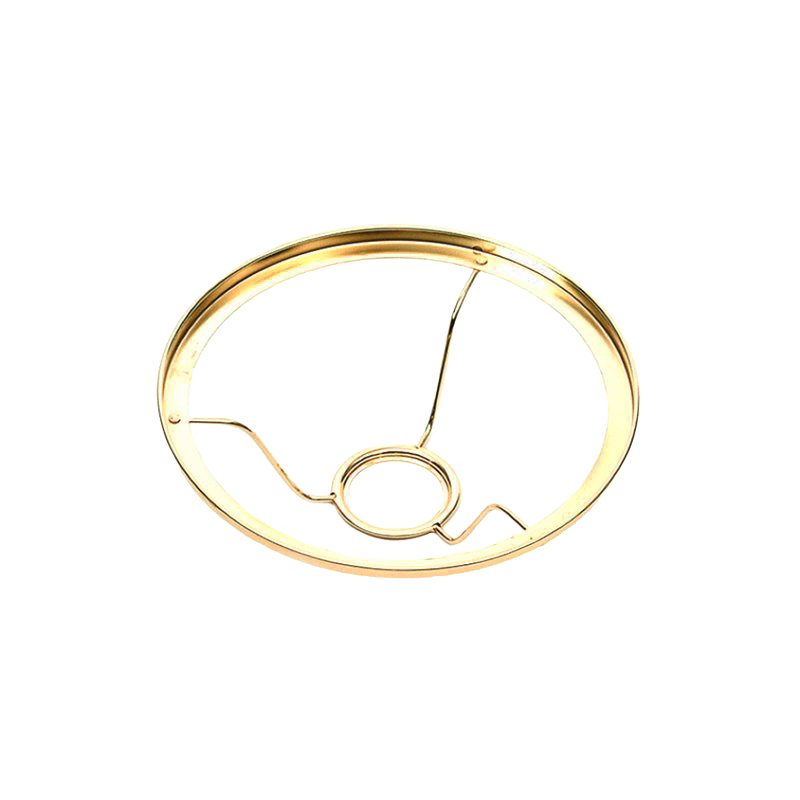 Handcrafted brass-colored metal shade ring designed for 10-inch diameter oil lamp glass shades, suited for lamps and lighting parts and accessories collections.
