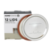 Box of 12 wide-mouth canning lids with BPA-free sealing compound in silver tone, designed for airtight preservation in Kitchen & Food, Food Preservation, Canning, Canning Jar Lids and Bands, Best Sellers, and Promo Eligible collections.