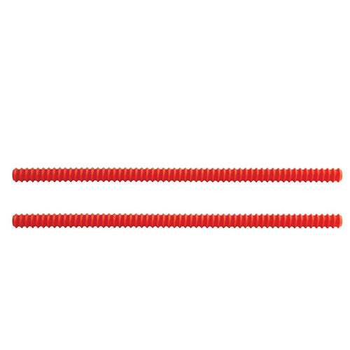Set of two flexible red silicone oven rack guards designed to protect hands from heat, easy to install and reusable, featured in Kitchen & Food and Kitchen Accessories collections.