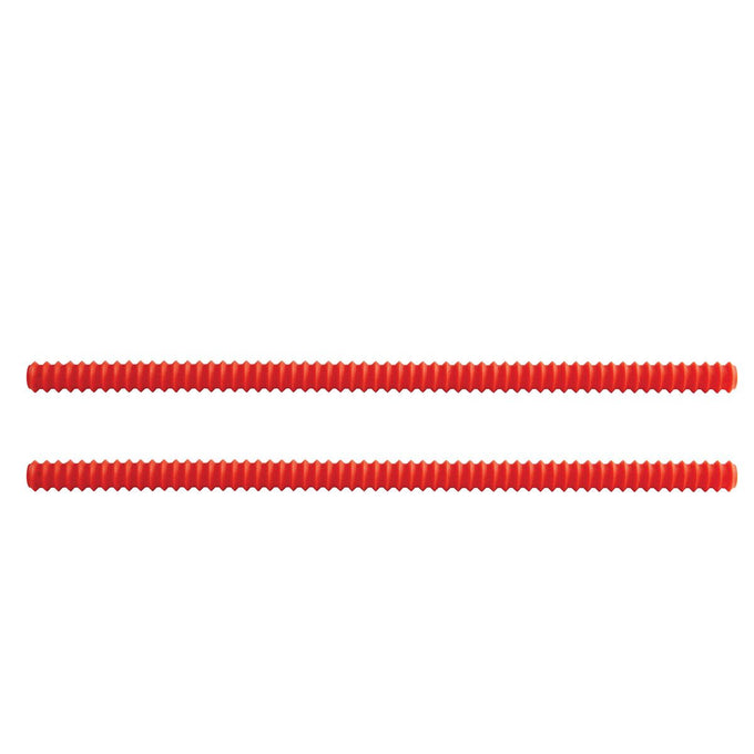 Set of two flexible red silicone oven rack guards designed to protect hands from heat, easy to install and reusable, featured in Kitchen & Food and Kitchen Accessories collections.