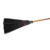Handcrafted Amish-made broom with natural straw bristles bound by red twine and a smooth wooden handle, ideal for cleaning hearths and fireplaces in USA Made and Hearth Accessories collections.