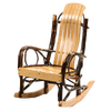Handcrafted child's rocker made from steamed and bent hickory wood with a glossy oak seat and back, Amish made, perfect for Home & Decor and Indoor Furniture collections.
