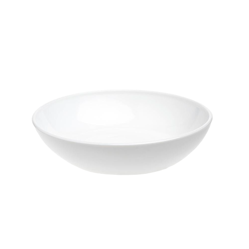 Handcrafted white glass bowl with a 7-inch diameter, made in the USA, perfect for Kitchen & Food, Dinnerware, and Storage and Serving collections.