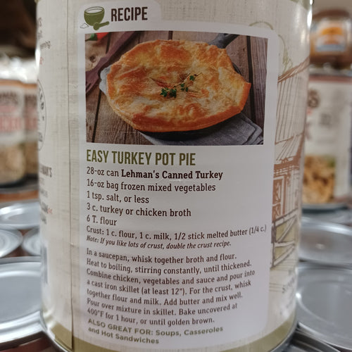 Golden-brown turkey pot pie with flaky crust, garnished with fresh herbs, showcasing a handcrafted Amish-made meal from Kitchen & Food, Emergency Supplies, and Farm, Garden & Tool collections.