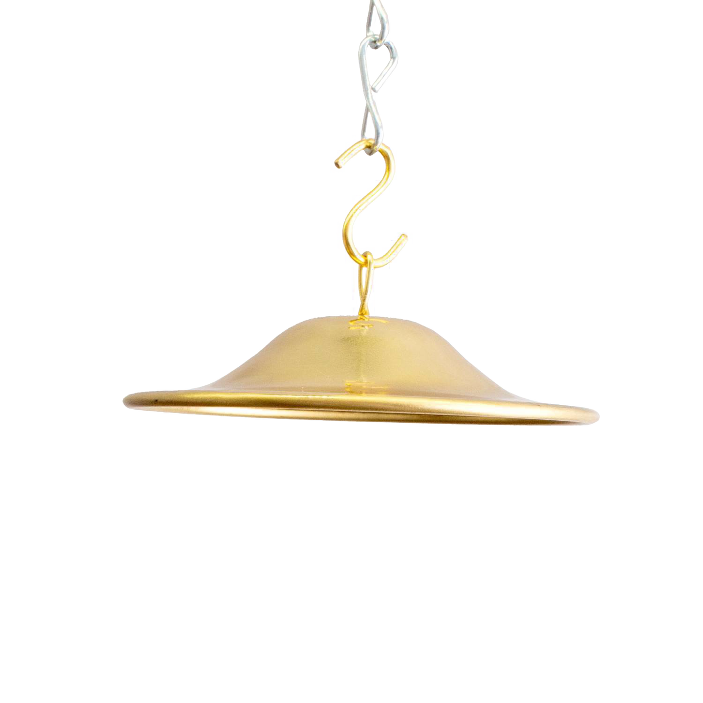 Solid brass hanging smoke bell with 3-1/4" diameter and suspension hook, handcrafted as a replacement for vintage lamps in Lamps & Lighting, Parts and Accessories, Shade Rings and Holders, Best Sellers, and Promo Eligible collections.