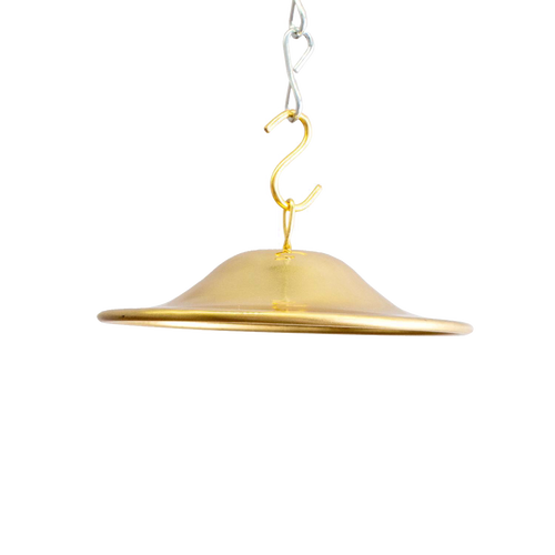 Solid brass hanging smoke bell with 3-1/4" diameter and suspension hook, handcrafted as a replacement for vintage lamps in Lamps & Lighting, Parts and Accessories, Shade Rings and Holders, Best Sellers, and Promo Eligible collections.