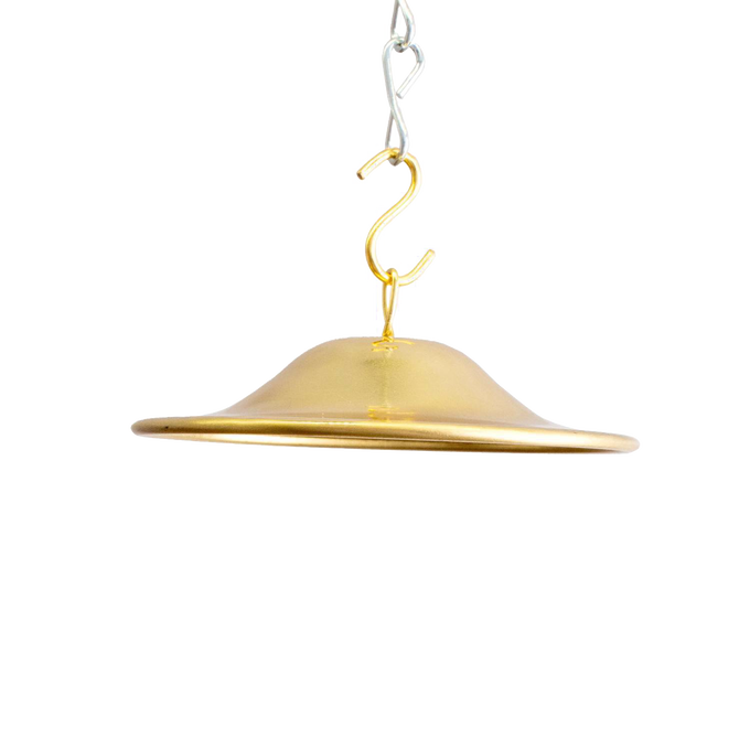 Solid brass hanging smoke bell with 3-1/4" diameter and suspension hook, handcrafted as a replacement for vintage lamps in Lamps & Lighting, Parts and Accessories, Shade Rings and Holders, Best Sellers, and Promo Eligible collections.