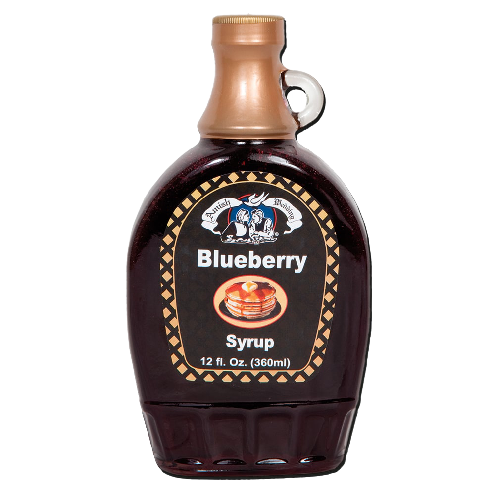 12 fl. oz. glass bottle of handcrafted blueberry syrup with vintage-inspired label, made in USA, perfect for Kitchen & Food, Pantry, Best Sellers, and USA Made collections.