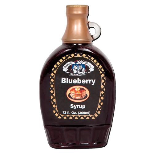 12 fl. oz. glass bottle of handcrafted blueberry syrup with vintage-inspired label, made in USA, perfect for Kitchen & Food, Pantry, Best Sellers, and USA Made collections.