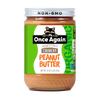 Glass jar of handcrafted unsweetened crunchy peanut butter made from organic peanuts, non-GMO and gluten-free, perfect for Kitchen & Food, Peanut Butter & Jellies, USA Made, Best Sellers, and Promo Eligible collections.