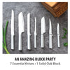 Rada Essential Oak Block Knife Set with Aluminum Handles
