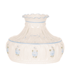 Handcrafted blue rose patterned glass lamp shade with a ruffled top edge, designed for Aladdin lamps, part of Lamps & Lighting, Parts and Accessories, Lamp Shades, and Best Sellers collections.
