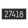 Handcrafted black and silver custom modern wall address plaque with white numerals, made in USA, enhancing curb appeal in Home & Decor, Household Helpers, and Mailboxes collections.