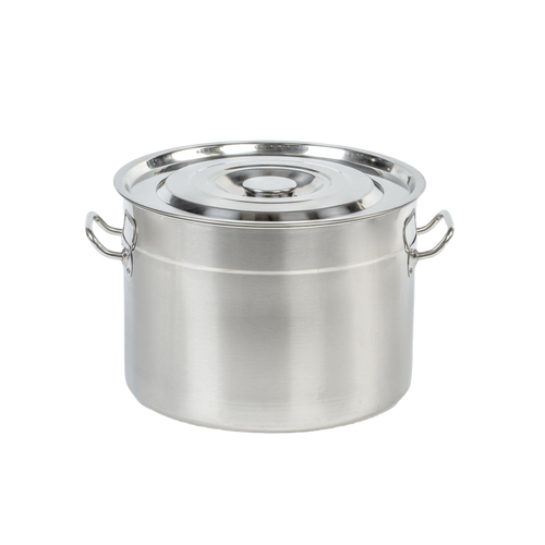 Polished stainless steel 20-quart canner and stockpot with lid and side handles, designed for water bath canning, food preservation, and multi-purpose kitchen use in best sellers and pots collections.