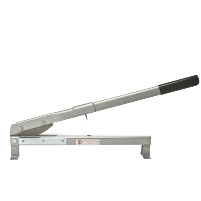 Hand-operated slate cutter with a long metal lever and rubber grip, designed for precise roofing cuts, handcrafted and made in the USA, featured in Farm, Garden & Tool and Hand Tools collections.