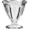 Clear glass footed sherbet bowl with a vintage-inspired flared design, handcrafted in the USA, ideal for serving desserts, featured in Kitchen & Food and Dinnerware collections.