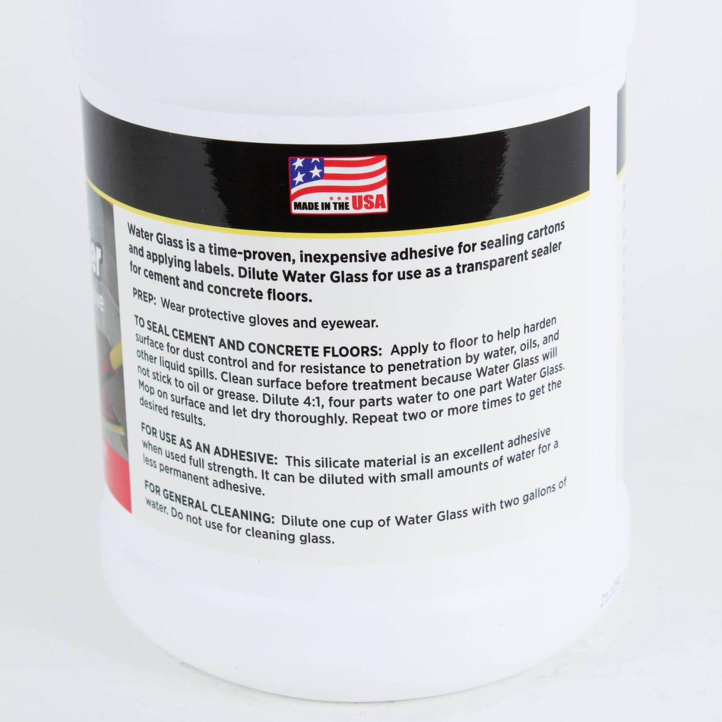 White bottle of liquid sodium silicate featuring a detailed usage label and a Made in USA logo, part of Farm, Garden & Tool, Animal Care, Best Sellers, and Promo Eligible collections.