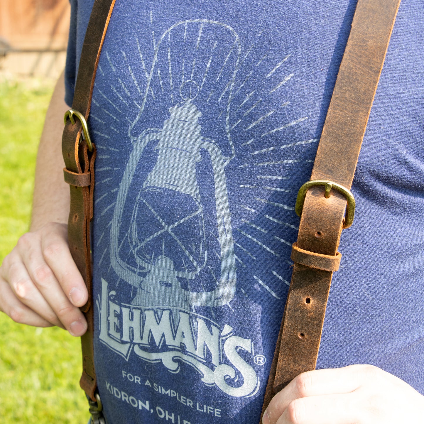 Amish-Made Leather Suspenders with Trigger Snaps