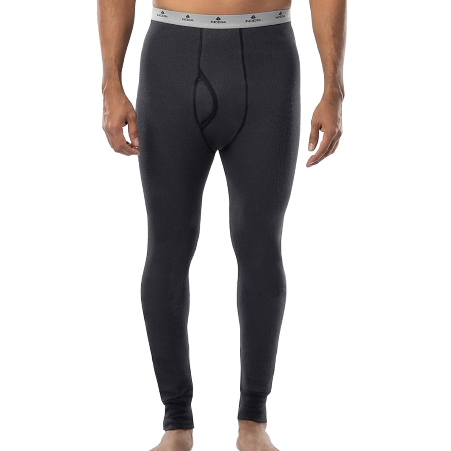 Dark gray thermal long johns with soft fleeced polyester lining, elastic waistband, and cuffed ankles for moisture-wicking warmth, featured in Health & Wellness, Clothing and Accessories, Best Sellers, and Promo Eligible collections.