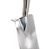 Close-up of a handcrafted stainless steel digging spade blade with a treaded edge and polished finish, ideal for heavy-duty soil turning in Farm, Garden & Tool and Digging and Cultivating collections.