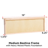 Handcrafted Amish made medium wood bee frame featuring a sturdy heavy waxed plastic foundation, compatible with 5, 8, and 10-frame hives, part of USA Made and Beekeeping Supplies collections.