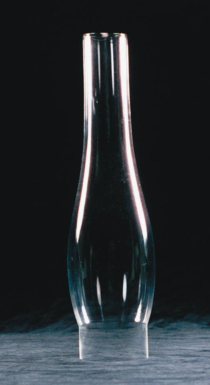 Clear cylindrical glass oil lamp chimney with a 2 5/8 inch base, designed for use in lamps and lighting, featured in Parts and Accessories, Chimneys and Globes, and Best Sellers collections.