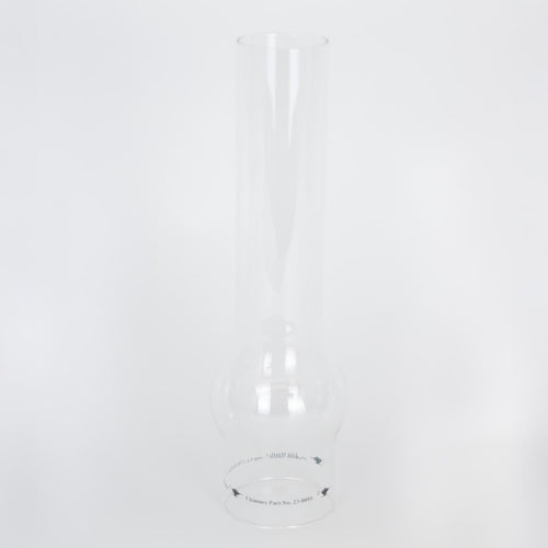 Clear heelless glass chimney crafted to fit deluxe brass hanging lamps, ideal for Lamps & Lighting, Parts and Accessories, Chimneys and Globes, Best Sellers, and Promo Eligible collections.