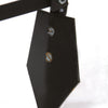 Close-up of a solid steel blade attached with adjustable screws, part of a handcrafted Amish-made cultivator designed for efficient digging and cultivating, made in USA.