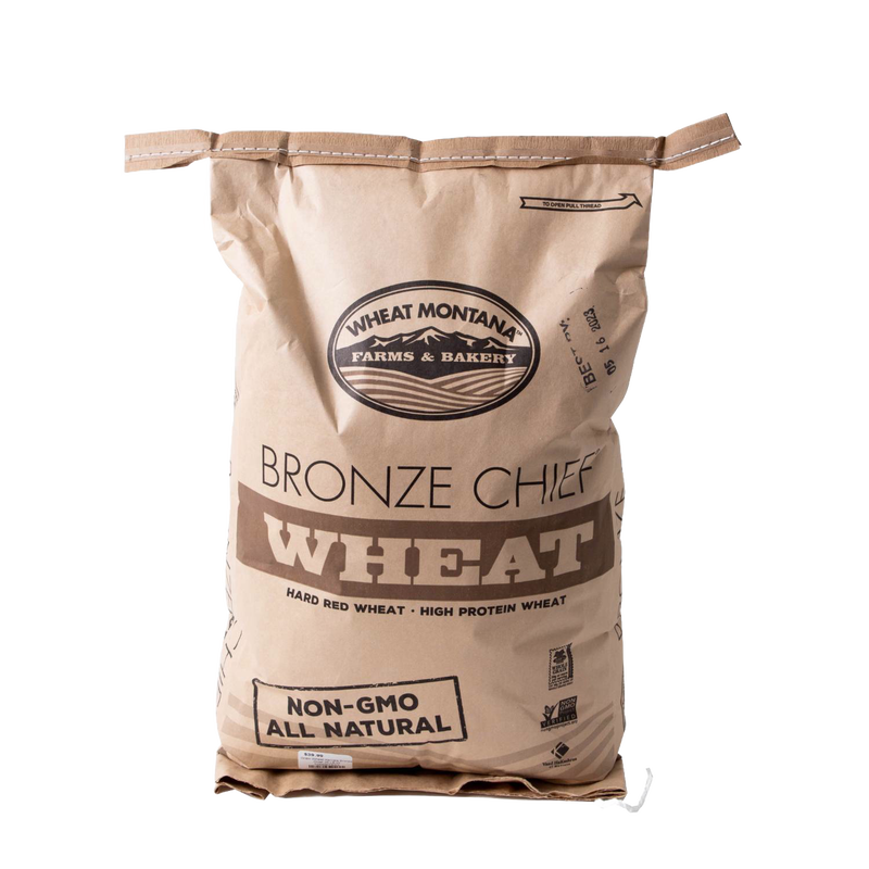 Large 25-pound kraft paper bag of Bronze Chief hard red wheat berries, non-GMO and all natural, ideal for baking and grinding, featured in Farm, Garden & Tool, Kitchen & Food, Emergency Supplies, and Bread Making collections.