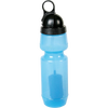 Durable 22 oz blue water bottle made from BPA-free medical-grade polymer with built-in filter and black carrying lid, suitable for camping, emergency supplies, and outdoor use.