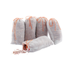 Set of five natural red cedar sachets in breathable fabric bags with orange ties, handcrafted for chemical-free moth protection, suitable for closets and drawers in Home & Decor and Clothing collections.
