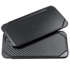 Reversible double burner stovetop pan with smooth griddle surface on one side and ribbed grill on the other, featuring premium nonstick coating, ideal for Kitchen & Food, Cookware, and USA Made collections.