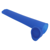 Flexible blue silicone ice pop mold with a tapered shape and removable cap, designed for easy freezing and releasing homemade frozen treats, ideal for Kitchen & Food and Kitchen Gadgets collections.