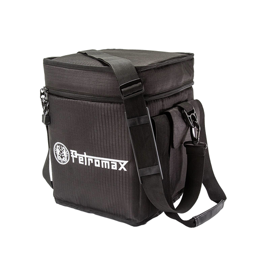 Compact black transport bag made with durable ripstop fabric, featuring reinforced walls and removable shoulder strap, designed for outdoor and camping use in farm and garden collections.