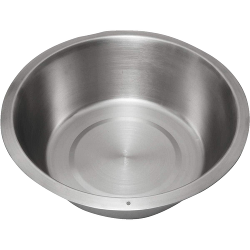 Round stainless steel dishpan with a flat base and durable rust-resistant finish, ideal for versatile household and cleaning uses in Home & Decor, Household Cleaning, and Cleaning Utensils collections.