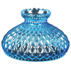 Blue diamond quilt patterned glass oil lamp shade with a scalloped top edge, part of Lamps & Lighting, Parts and Accessories, Lamp Shades, and Best Sellers collections.