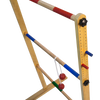 Handcrafted wooden ladder toss game with adjustable rungs and six colorful golf ball bolas, designed for outdoor fun and featured in Toys, Books & Games, Lawn Games, Best Sellers, and Promo Eligible collections.