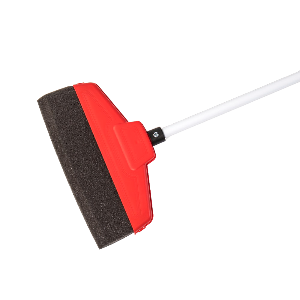 Handcrafted electrostatic broom with a red plastic housing and polyurethane foam brush on a white extending handle, ideal for Home & Decor, Household Cleaning, and Cleaning Utensils collections.
