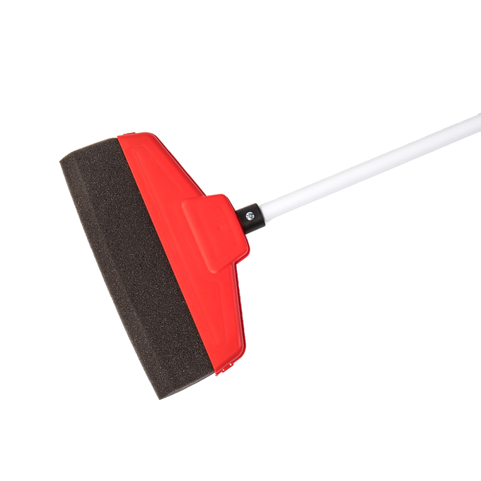 Handcrafted electrostatic broom with a red plastic housing and polyurethane foam brush on a white extending handle, ideal for Home & Decor, Household Cleaning, and Cleaning Utensils collections.