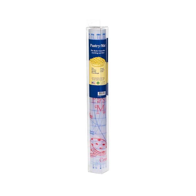 Clear rolling mat with printed guides for five crust sizes and dual measurement gridlines, designed for precise baking in Kitchen & Food, Kitchen Gadgets, and Cooking Helpers collections.