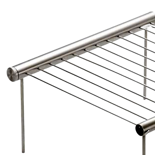 Close-up view of a stainless steel portable grill rack designed for compact outdoor cooking, ideal for camping, grilling, and included in Farm, Garden & Tool and Stoves collections.