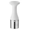 Ergonomic ice cream scoop with a white handle and stainless steel scoop, designed for Kitchen & Food and Baking Supplies collections, ideal for easy serving and stacking.
