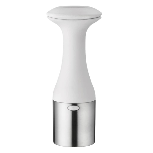 Ergonomic ice cream scoop with a white handle and stainless steel scoop, designed for Kitchen & Food and Baking Supplies collections, ideal for easy serving and stacking.