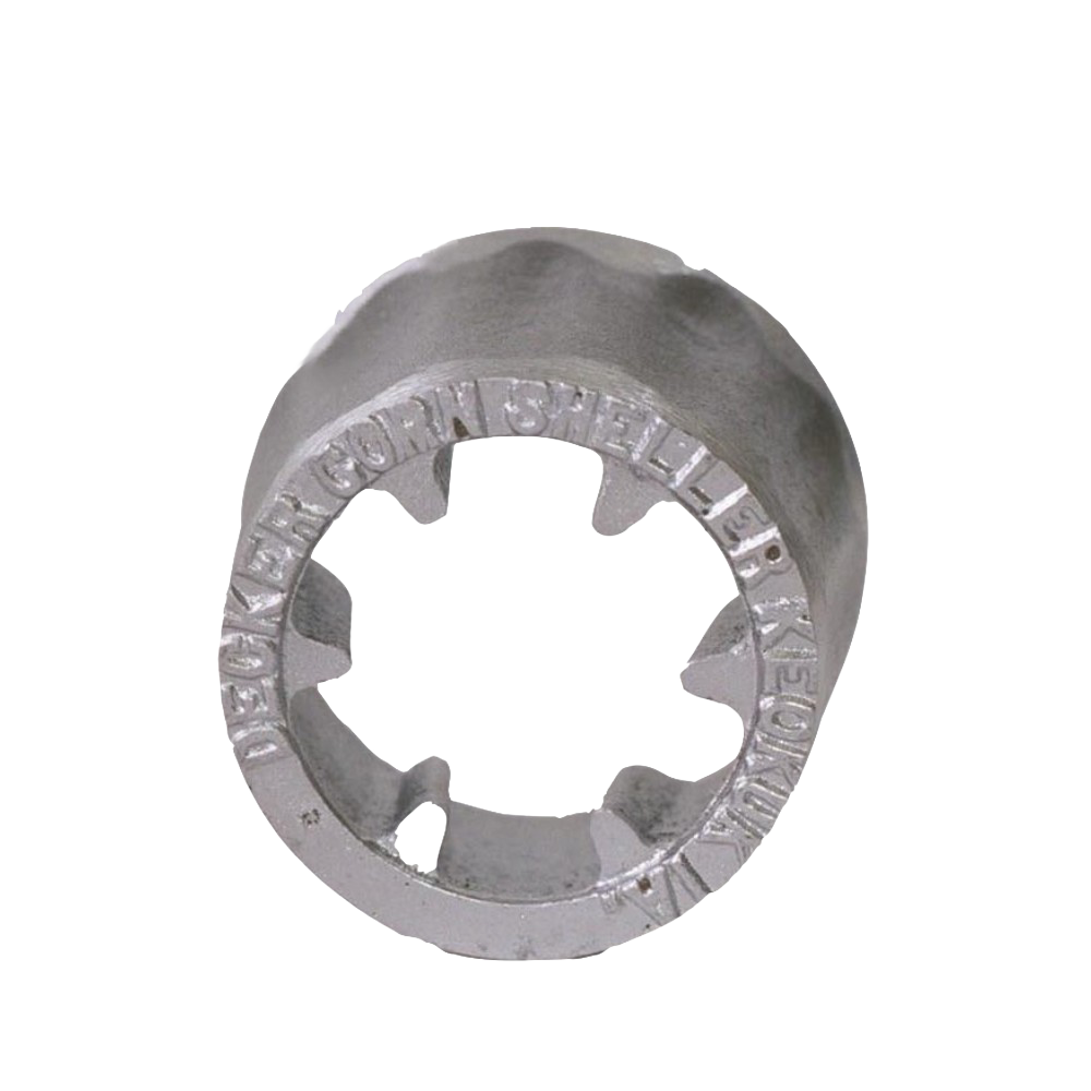 Compact metal corn sheller attachment with small teeth designed to remove kernels without damaging germ ends, handcrafted in the USA, ideal for Farm, Garden & Tool and Farm Tools collections.