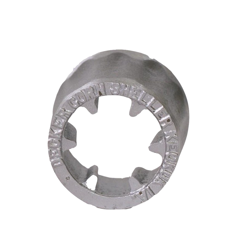 Compact metal corn sheller attachment with small teeth designed to remove kernels without damaging germ ends, handcrafted in the USA, ideal for Farm, Garden & Tool and Farm Tools collections.
