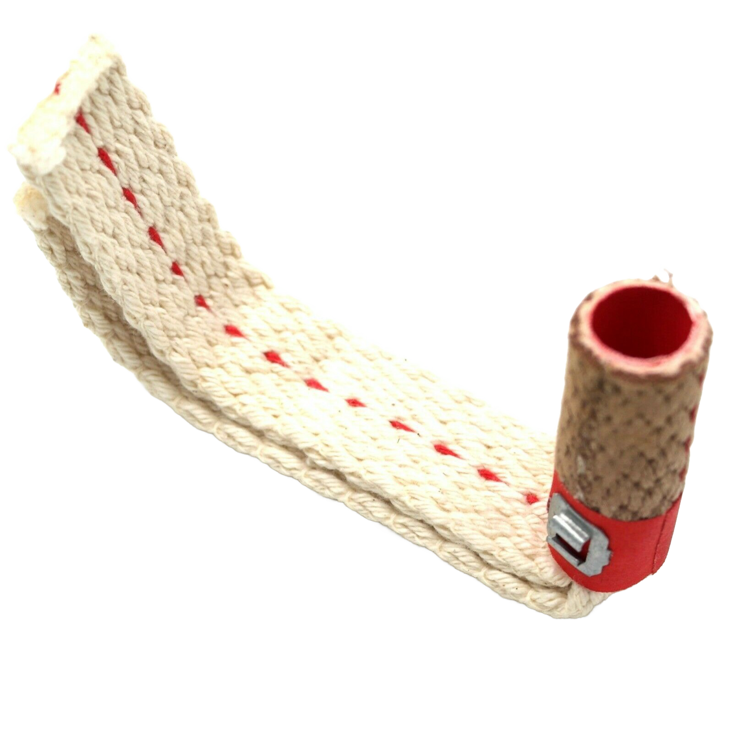 Handwoven wick with natural fiber and red-capped ceramic end, designed for gas refrigerators, suitable for appliances and refrigerators and freezers collections.