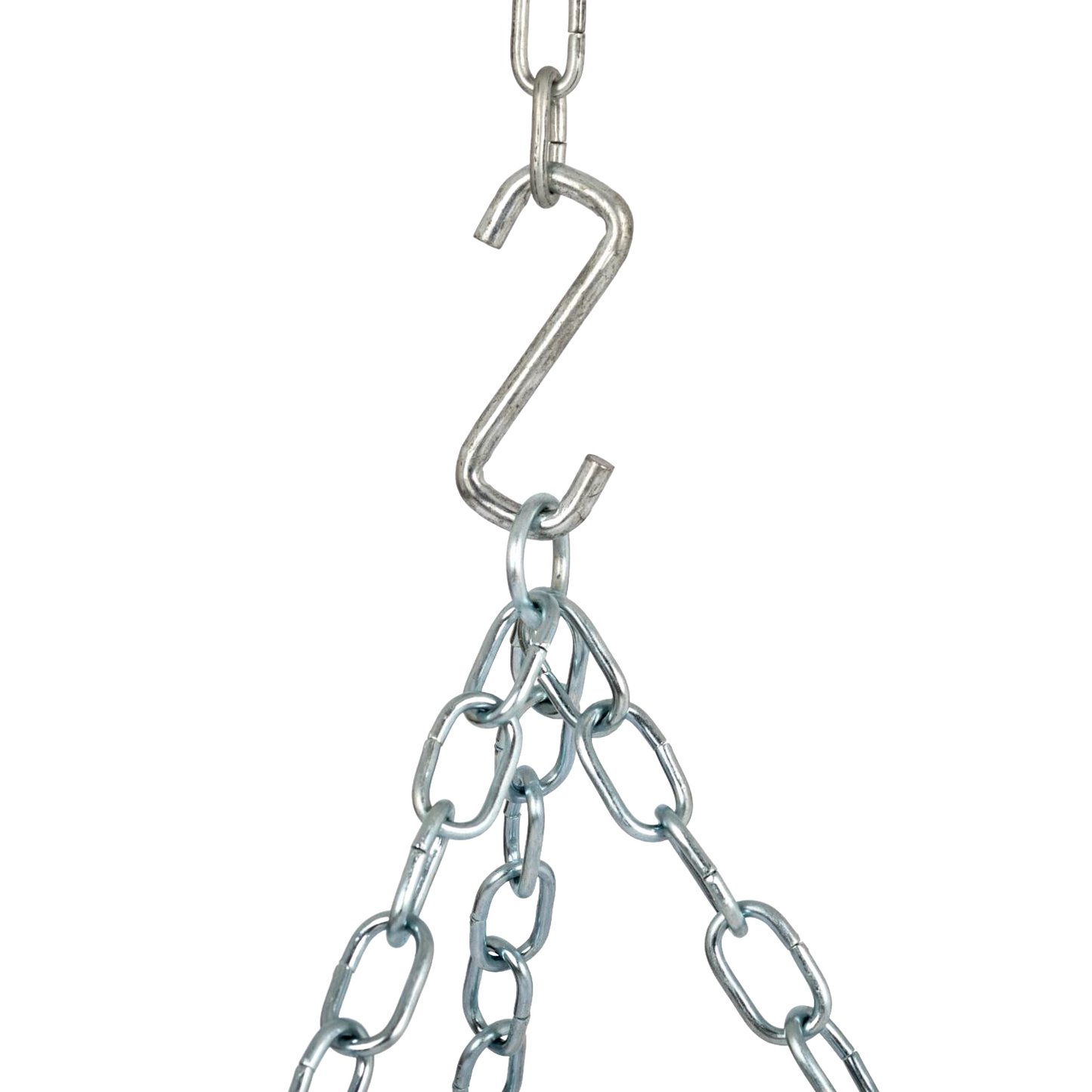 Chromium-plated steel hanging grate with adjustable chain and metal hook designed for campfire grilling, suitable for outdoor cooking in Farm, Garden & Tool and Camping collections.